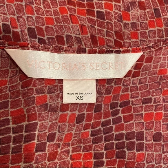 Victoria’s Secret | Sheer Snakeskin Swim Coverup Red Burgundy Size XS - Picture 5 of 6